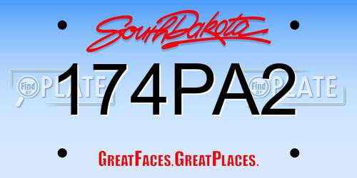 174PA2 South Dakota License Plate