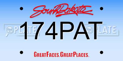 174PAT South Dakota License Plate