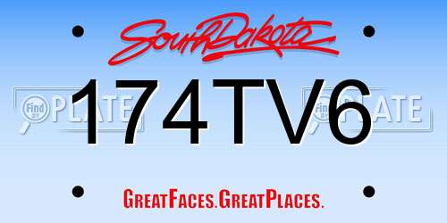 174TV6 South Dakota License Plate