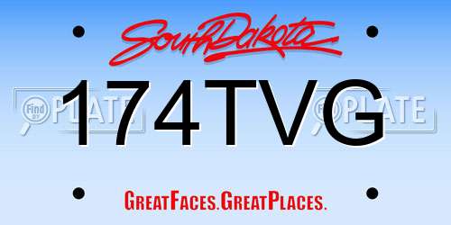 174TVG South Dakota License Plate