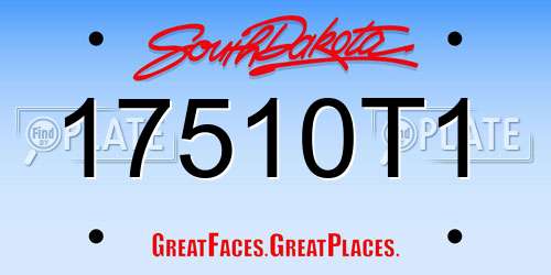 17510T1 South Dakota License Plate