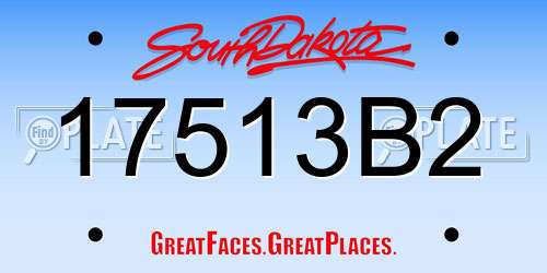 17513B2 South Dakota License Plate
