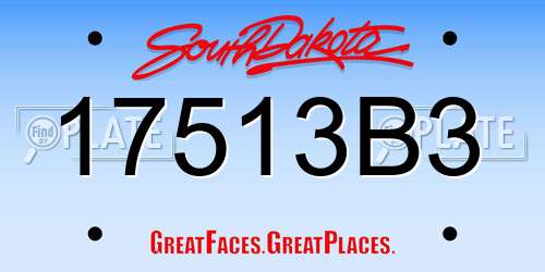17513B3 South Dakota License Plate