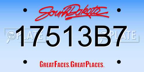 17513B7 South Dakota License Plate