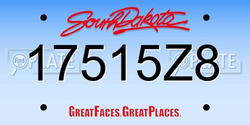17515Z8 South Dakota License Plate