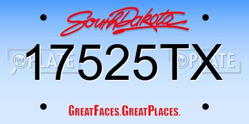 17525TX South Dakota License Plate