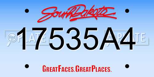 17535A4 South Dakota License Plate