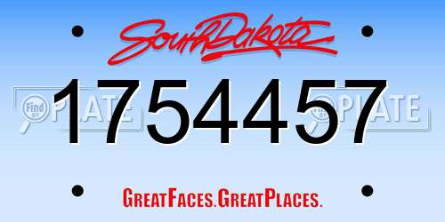 1754457 South Dakota License Plate