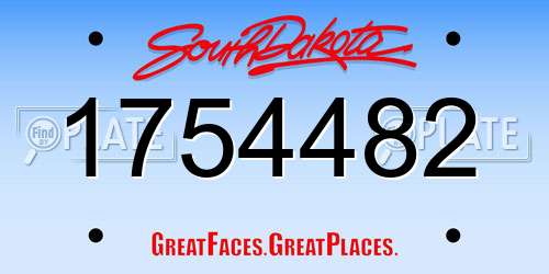 1754482 South Dakota License Plate