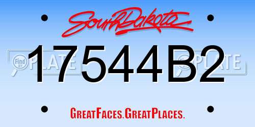 17544B2 South Dakota License Plate