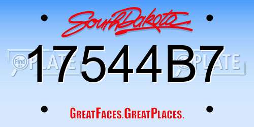 17544B7 South Dakota License Plate