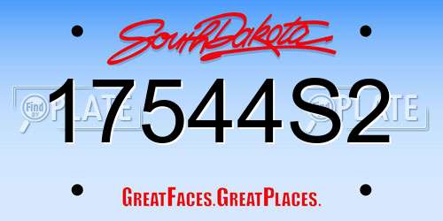 17544S2 South Dakota License Plate