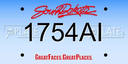 1754AI South Dakota License Plate