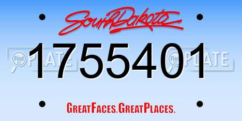1755401 South Dakota License Plate