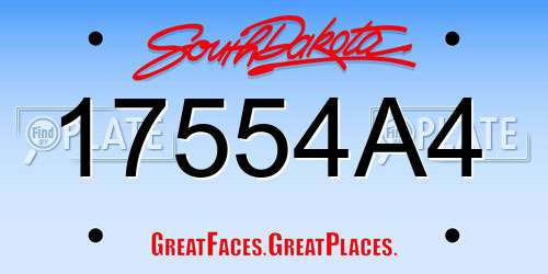 17554A4 South Dakota License Plate