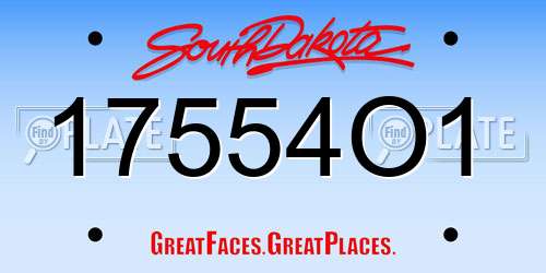 17554O1 South Dakota License Plate
