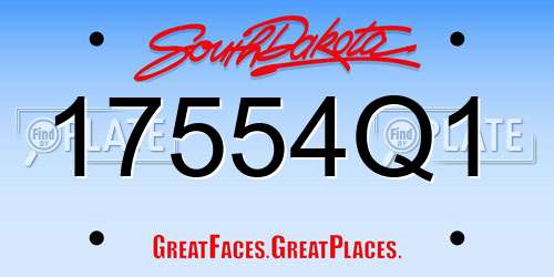 17554Q1 South Dakota License Plate