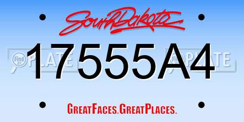 17555A4 South Dakota License Plate