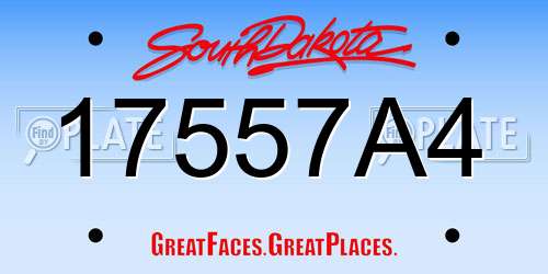 17557A4 South Dakota License Plate
