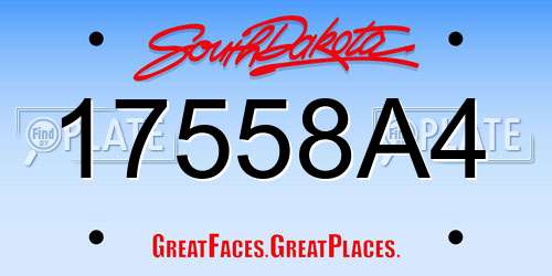 17558A4 South Dakota License Plate