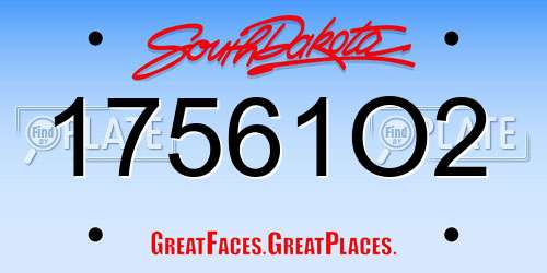 17561O2 South Dakota License Plate