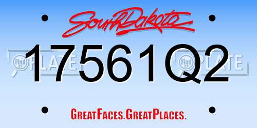 17561Q2 South Dakota License Plate