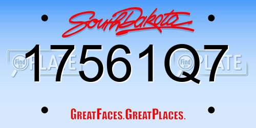 17561Q7 South Dakota License Plate