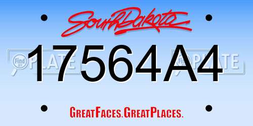 17564A4 South Dakota License Plate