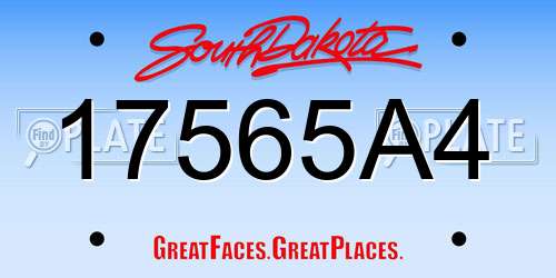 17565A4 South Dakota License Plate