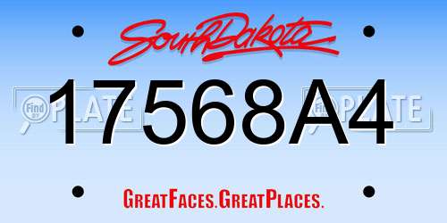 17568A4 South Dakota License Plate