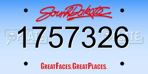 1757326 South Dakota License Plate