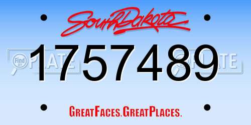1757489 South Dakota License Plate