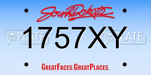 1757XY South Dakota License Plate