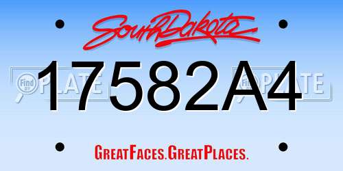 17582A4 South Dakota License Plate