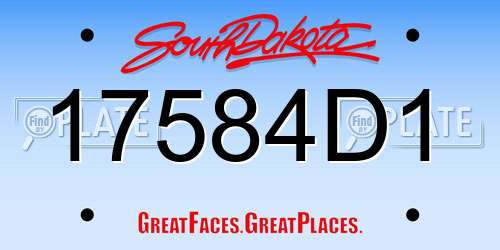 17584D1 South Dakota License Plate