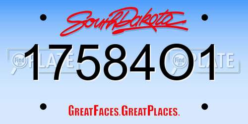 17584O1 South Dakota License Plate