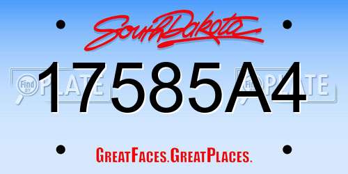17585A4 South Dakota License Plate