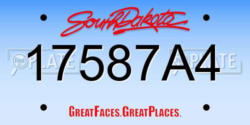 17587A4 South Dakota License Plate