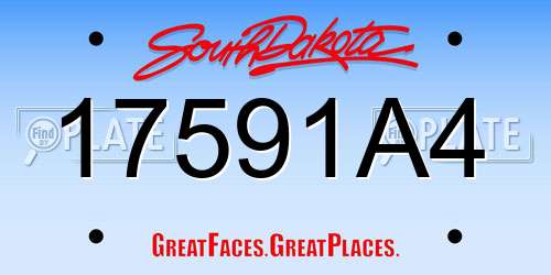 17591A4 South Dakota License Plate