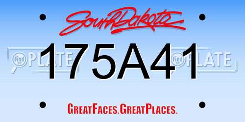 175A41 South Dakota License Plate