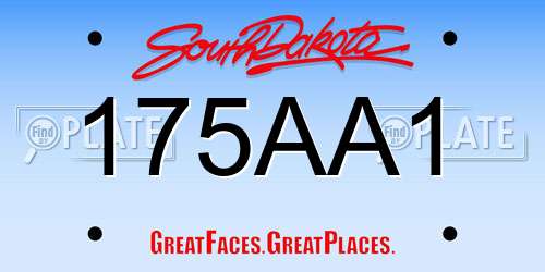175AA1 South Dakota License Plate