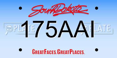175AAI South Dakota License Plate