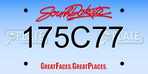 175C77 South Dakota License Plate