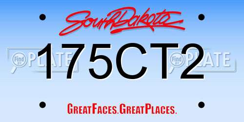 175CT2 South Dakota License Plate