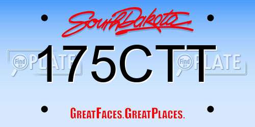 175CTT South Dakota License Plate
