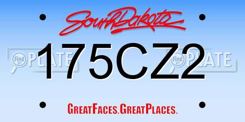175CZ2 South Dakota License Plate