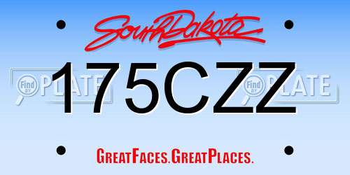 175CZZ South Dakota License Plate