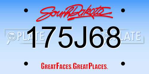 175J68 South Dakota License Plate