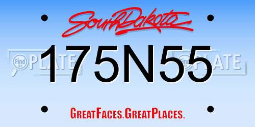 175N55 South Dakota License Plate
