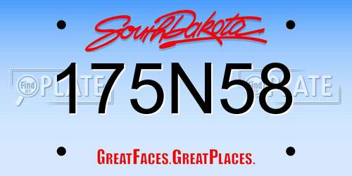 175N58 South Dakota License Plate